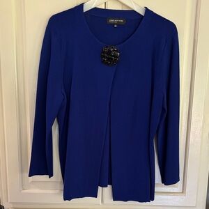 Jones New York Women's Royal Blue Jacket with Accent Buttin